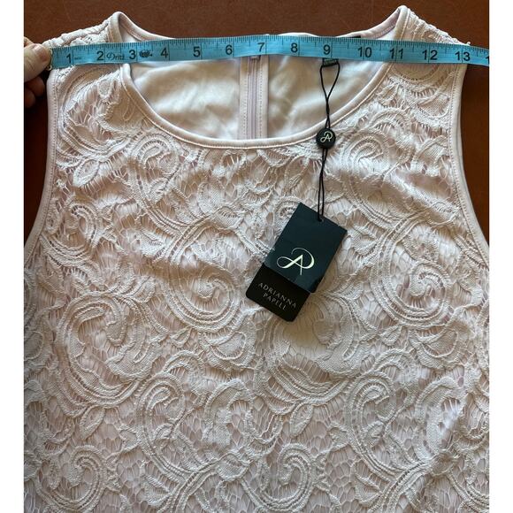Adrianna Papell Icy Lilac Lace Sleeveless Top L NWT Elegant - Picture 6 of 8